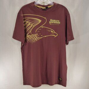 Mens Harley Davidson 2023 120th Anniversary Speedbird Eagle T-Shirt Rum Raisin M